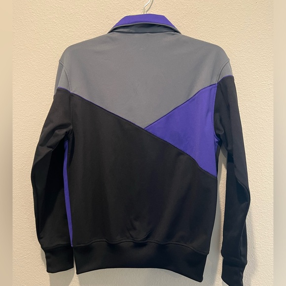 Adidas Big Logo Track Jacket Full Zip Black Purple Gray Color Block Size S - Picture 5 of 7